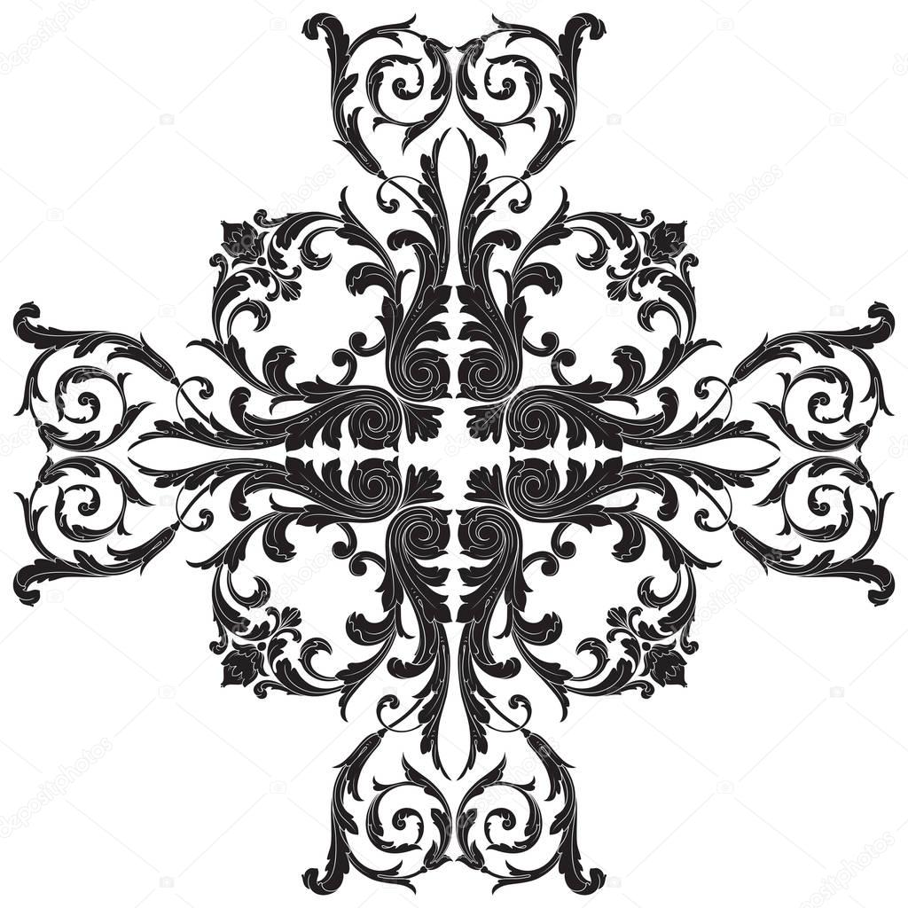 Vector baroque ornament in victorian style