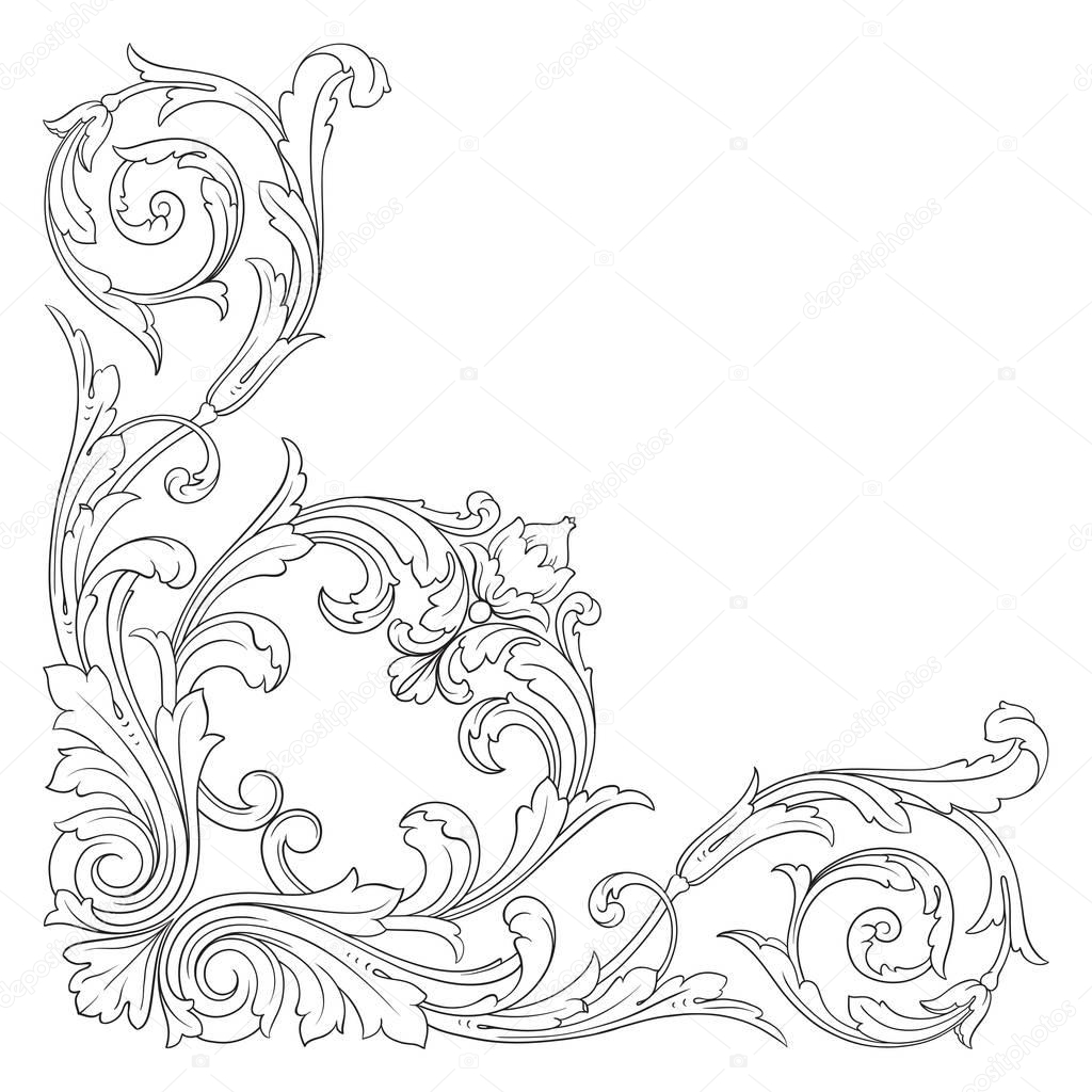 Vector baroque ornament in victorian style