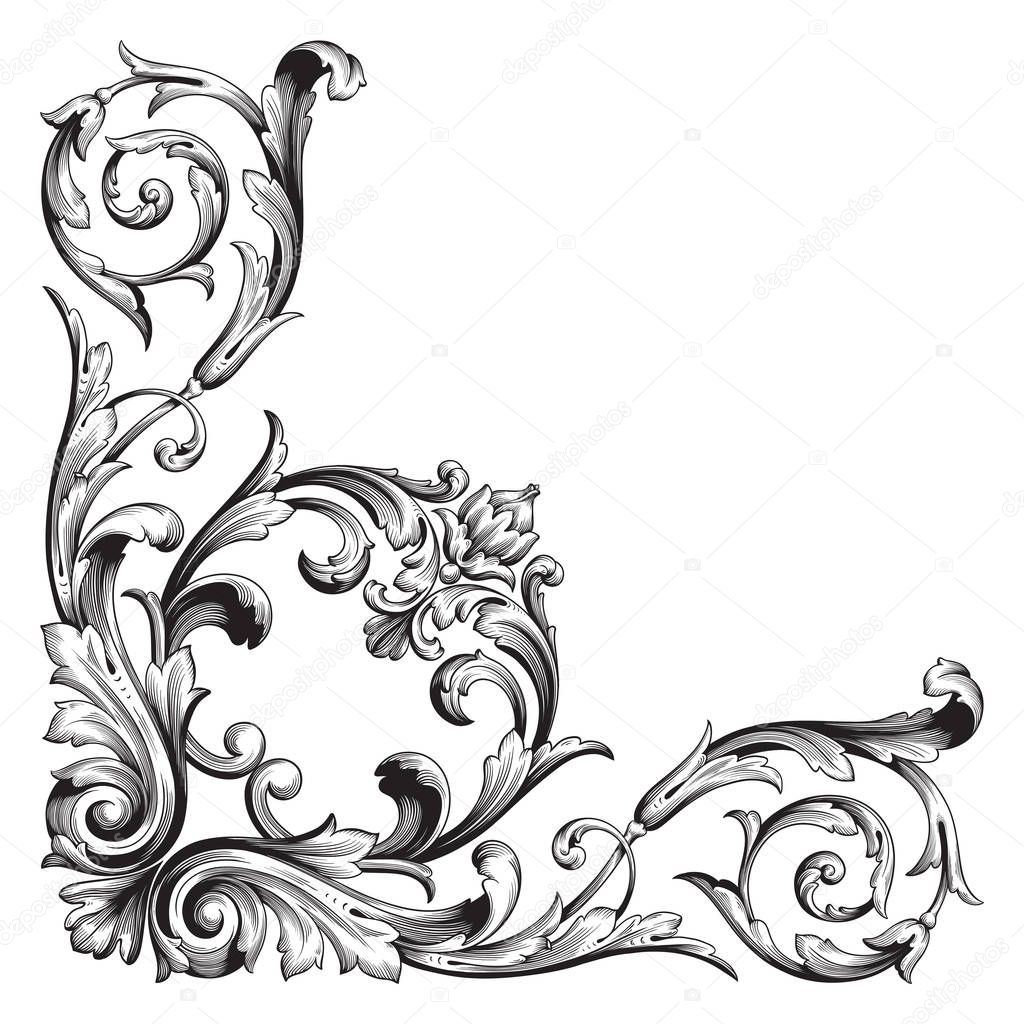 Vector baroque ornament in victorian style