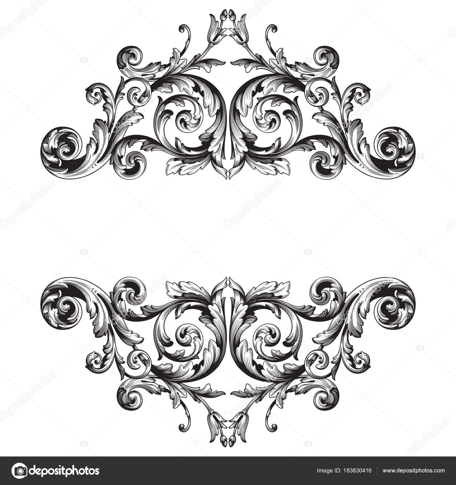 Vector baroque ornament in victorian style — Stock Vector © AcantStudio