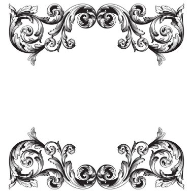 Viktorya tarzı Barok süsleme vektör