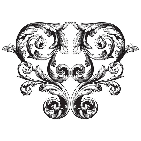 Векторное барочное украшение в викторианском стиле
