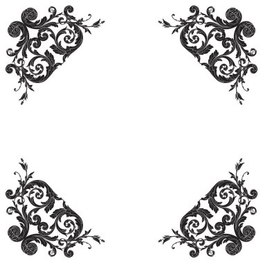 Vintage Barok çerçeve kaydırma süsleme oyma