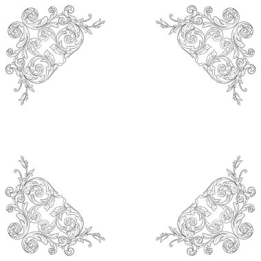 Vintage Barok çerçeve kaydırma süsleme oyma