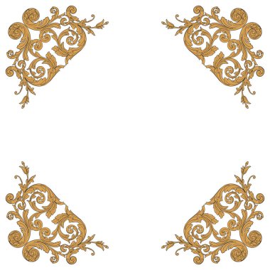 Vintage Barok çerçeve kaydırma süsleme oyma