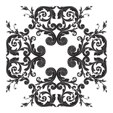 Vintage Barok çerçeve kaydırma süsleme oyma