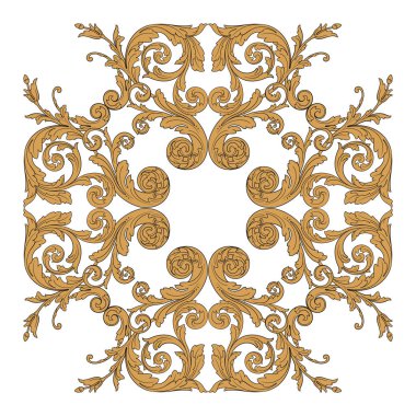 Vintage Barok çerçeve kaydırma süsleme oyma