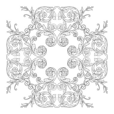 Vintage Barok çerçeve kaydırma süsleme oyma