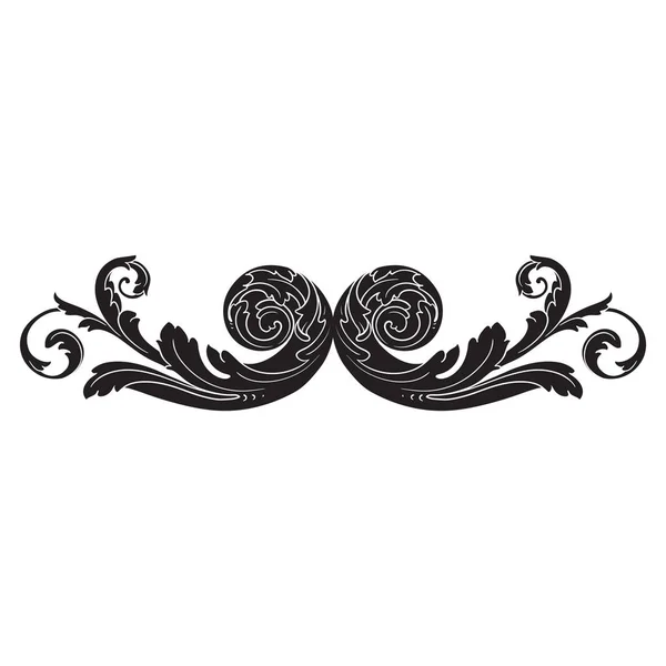 スクロールの飾り彫刻ヴィンテージ バロック様式のフレーム — ストックベクタ
