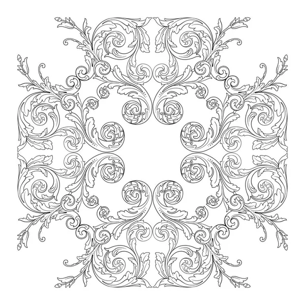 Vintage barokní rám gravírování posouvání ornament — Stockový vektor