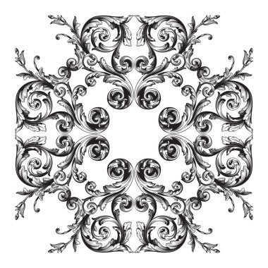 Vintage Barok çerçeve kaydırma süsleme oyma