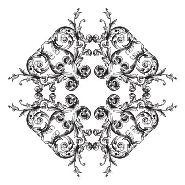 Vintage Barok çerçeve kaydırma süsleme oyma