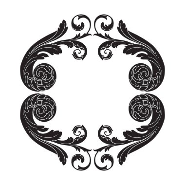 Vintage Barok çerçeve kaydırma süsleme oyma