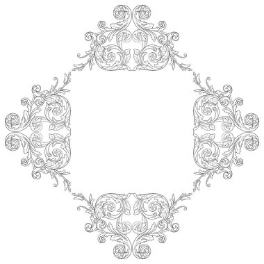 Vintage Barok çerçeve kaydırma süsleme oyma