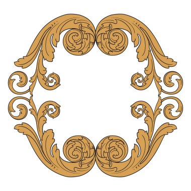 Vintage Barok çerçeve kaydırma süsleme oyma