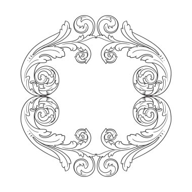 Vintage Barok çerçeve kaydırma süsleme oyma