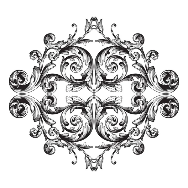 Vector baroque ornament in victorian style — Stock Vector