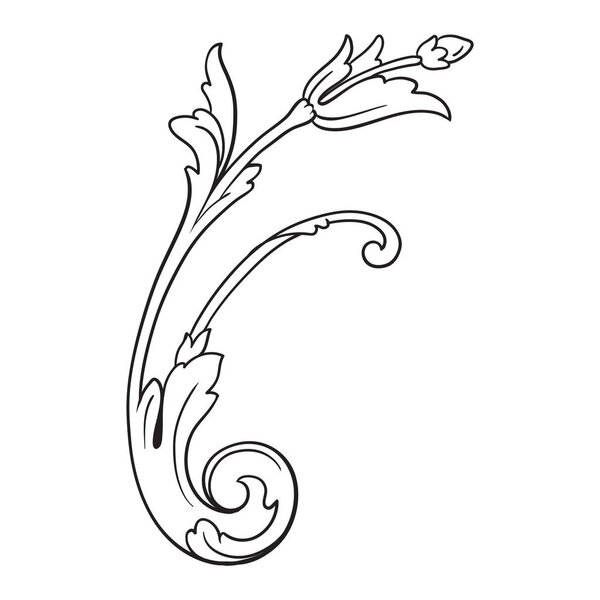 Vector baroque ornament in victorian style