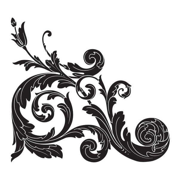Vector baroque ornament in victorian style