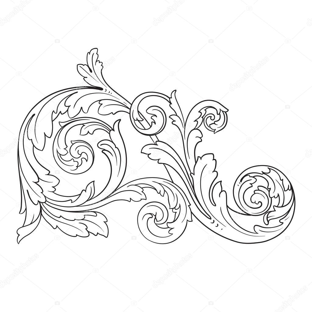 Vector baroque ornament in victorian style