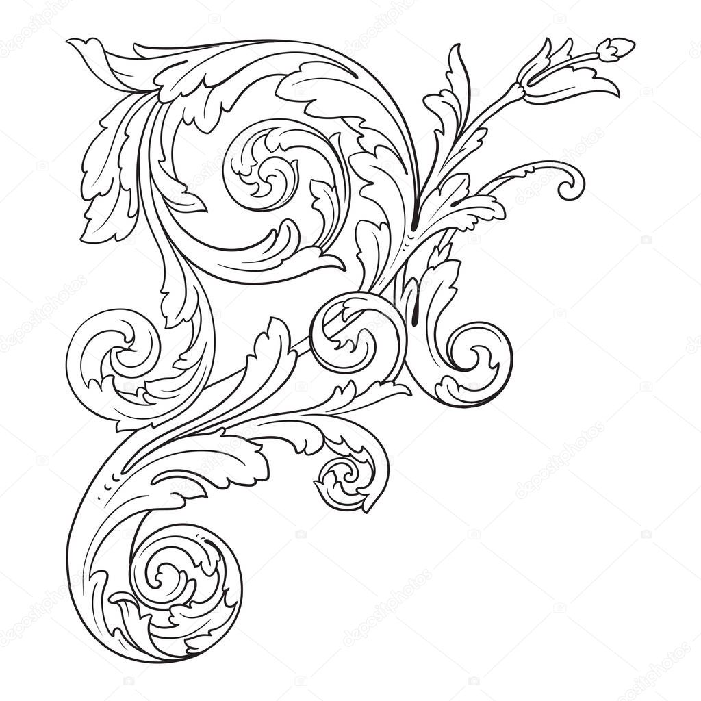 Vector baroque ornament in victorian style