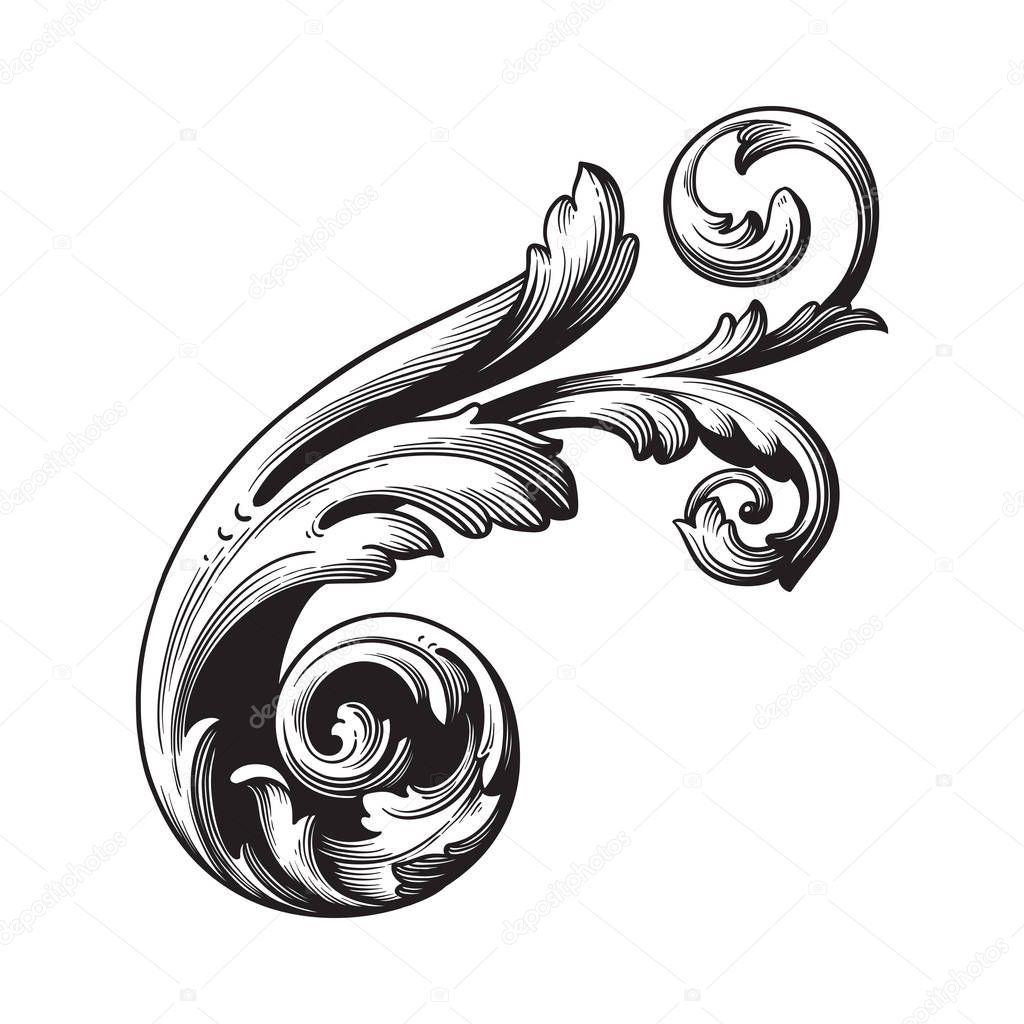 Vector baroque ornament in victorian style — Stock Vector © AcantStudio