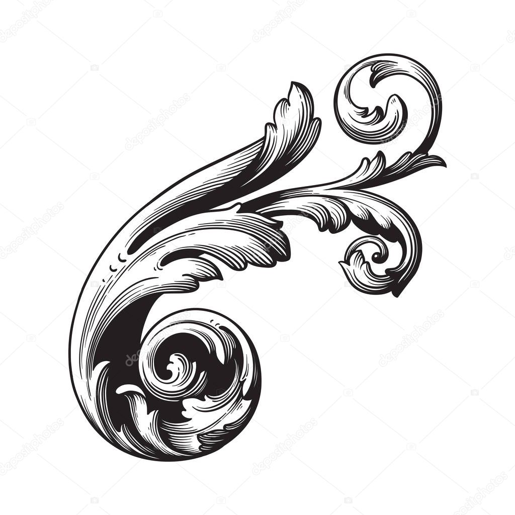 Vector baroque ornament in victorian style