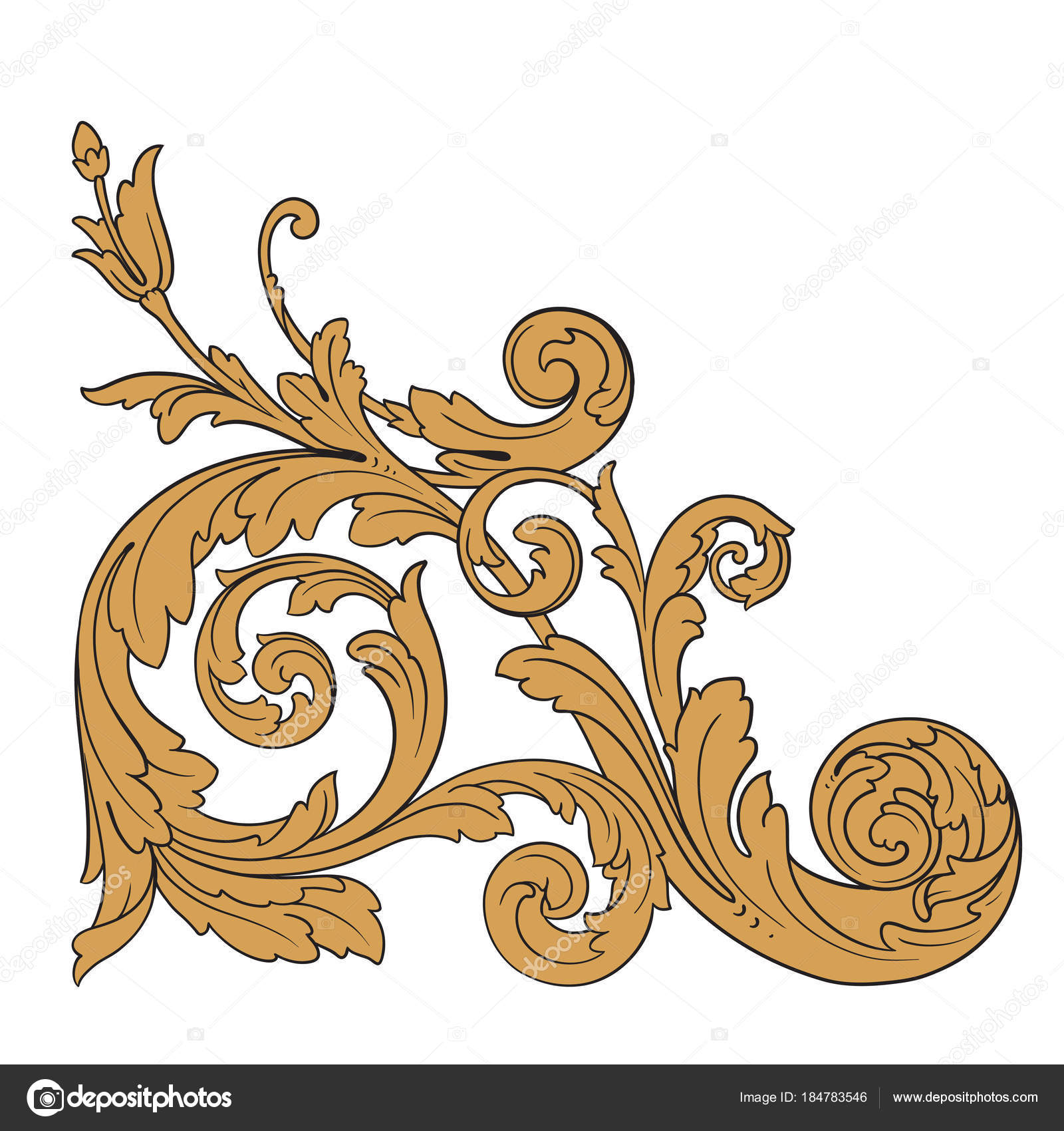 Vector baroque ornament in victorian style Stock Vector by ©AcantStudio  184783546, image size:1600x1700