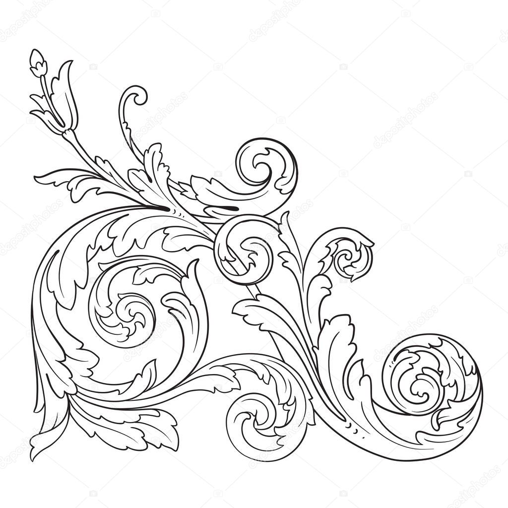 Vector baroque ornament in victorian style