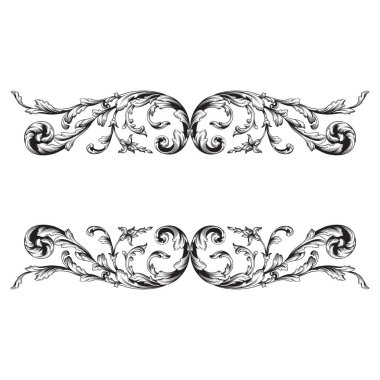 Viktorya tarzı Barok süsleme vektör