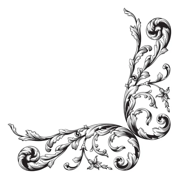 Adorno vectorial barroco en estilo victoriano — Vector de stock