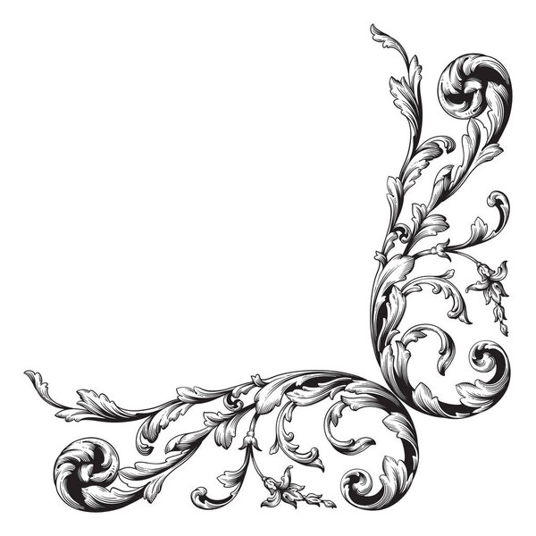 Vector baroque ornament in victorian style