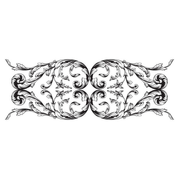 Векторное барочное украшение в викторианском стиле

