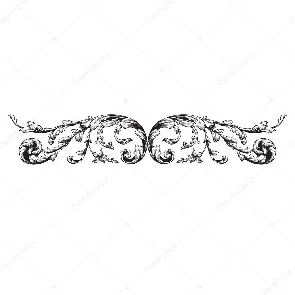 Vector baroque ornament in victorian style