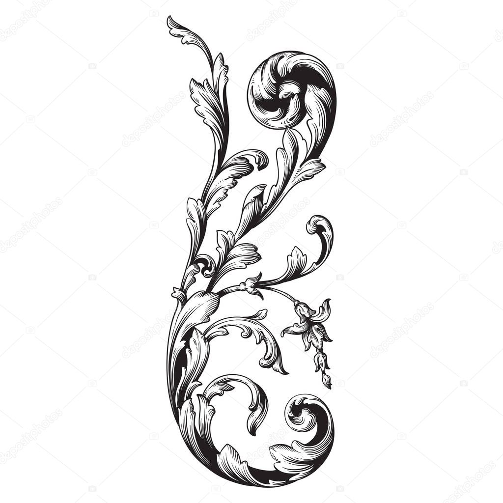 Vector baroque ornament in victorian style