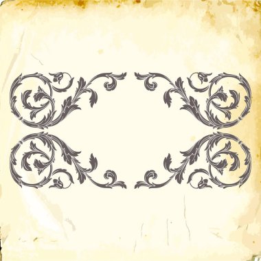 Tasarım için vintage elementlerin vektör barok 'u. 