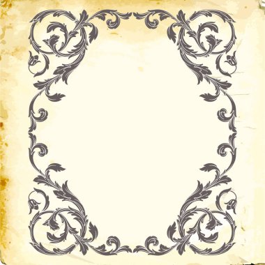 Tasarım için vintage elementlerin vektör barok 'u. 