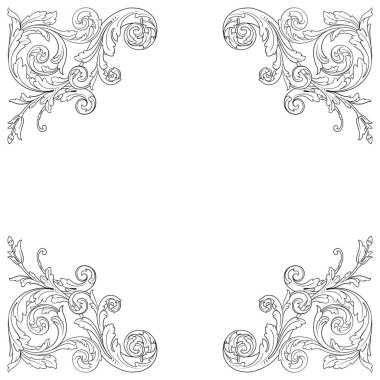 Viktorya tarzı Barok süsleme vektör