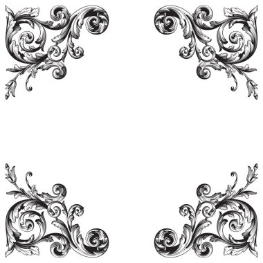 Viktorya tarzı Barok süsleme vektör