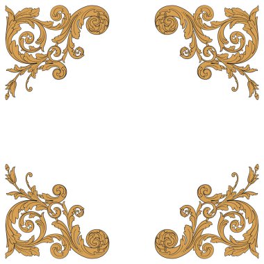 Viktorya tarzı Barok süsleme vektör