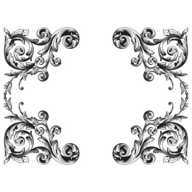Viktorya tarzı Barok süsleme vektör