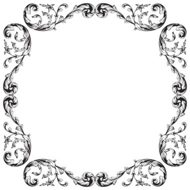 Viktorya tarzı Barok süsleme vektör