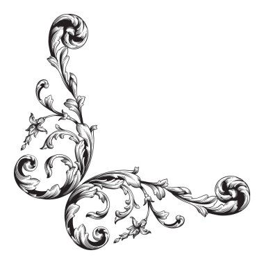 Viktorya tarzı Barok süsleme vektör