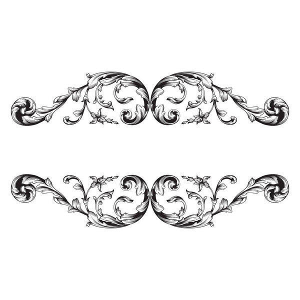 Векторное барочное украшение в викторианском стиле
