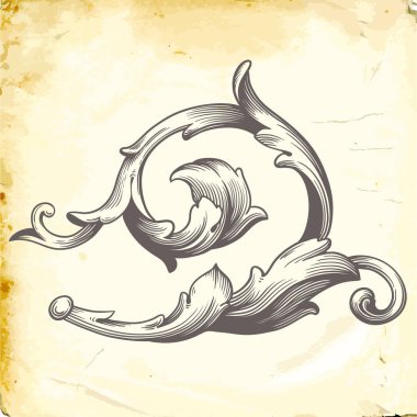 Tasarım için vintage elementlerin vektör barok 'u. 