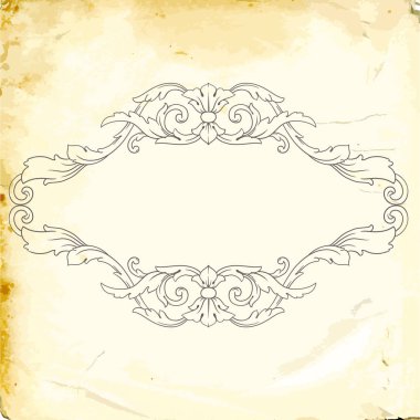 Tasarım için vintage elementlerin vektör barok 'u. 