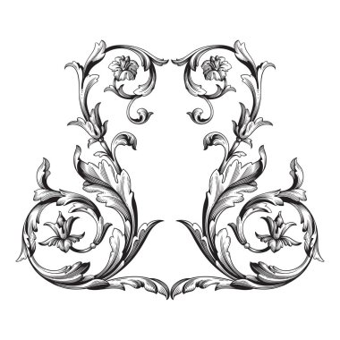 Viktorya tarzı Barok süsleme vektör