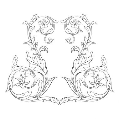 Viktorya tarzı Barok süsleme vektör