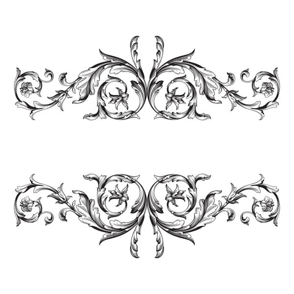 Векторное барочное украшение в викторианском стиле
