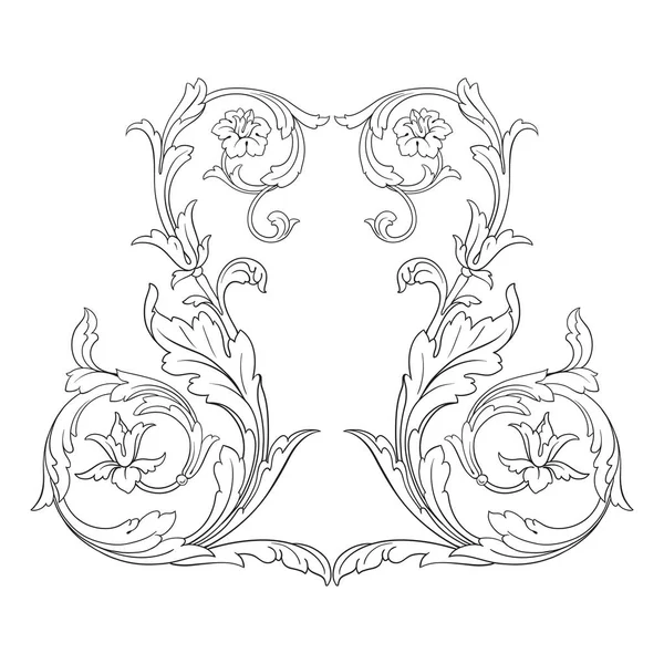 Vector baroque ornament in victorian style — Stock Vector